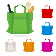 Set of Shopping Bag With Foods