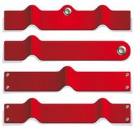Wavy tags with metal buttons