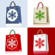 Set of christmas shopping bags