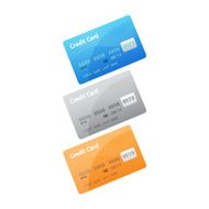 Credit card icons isolated on white background