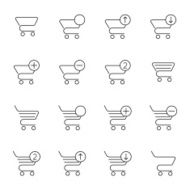 Vector set of icons shopping cart