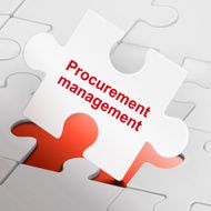 procurement management on white puzzle pieces N2