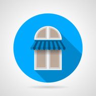 Flat vector icon for arch window with awning