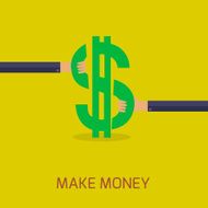 flat design make money concept