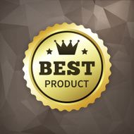 best product business gold label on crumple paper