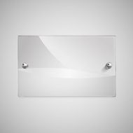 blank glass framework with metal rivets N6