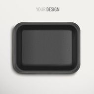 empty black food tray