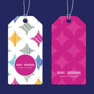 Vector colorful marble textured tiles vertical round frame pattern tags