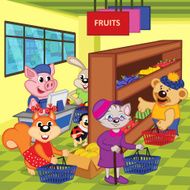 animals in supermarket