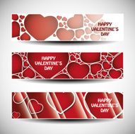 Vector Set of Three Valentine&#039;s Day Header Designs N2
