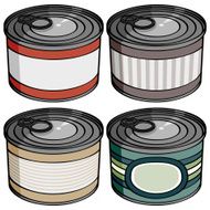 four cans- isolated on white