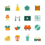 Cinema Flat Icons Set N2