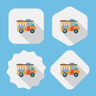 Transportation vendor carts flat icon with long shadow eps10 N28