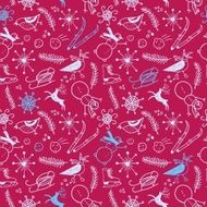 doodle seamless pattern with winter theme