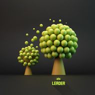 LEADER Business concept illustration Leadership 3D vector N2