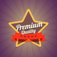 Badge with star and premium quality label
