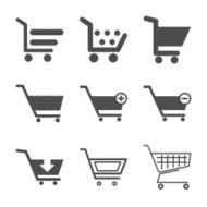 Shopping cart icons set N2