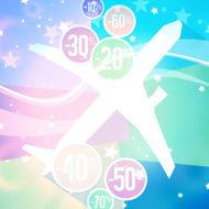 Special Discount Plane Travel Background Colorful
