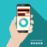 Flat design mobile payment vector concept illustration