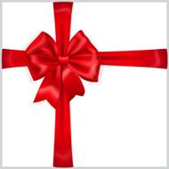 Red bow with crosswise ribbons N3