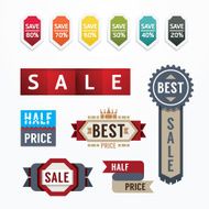 Sale tags banners vector set Design concept for mobile shopping N2