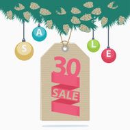 30 percent reduction Christmas sale label