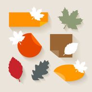 Autumn Sales Stickers in Flat Design Style