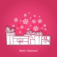 Merry Christmas gift greeting card Paper design N2