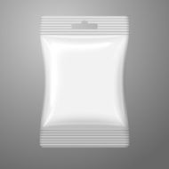 Blank white plastic sachet with hanging hole on the cash N2