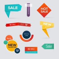 Collection of Sale Discount Styled origami Banners Vector N4