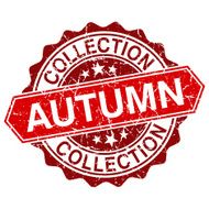 Autumn collection red vintage stamp isolated on white background
