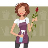 Woman florist Vector illustration
