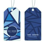 Vector abstract ice chrystals vertical round frame pattern tags set