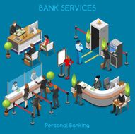 Bank Office 02 People Isometric