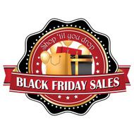 Black Friday Sales Stamp Label