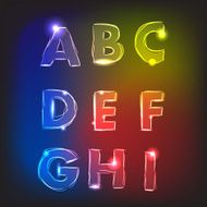 Neon glow alphabet Vector N3