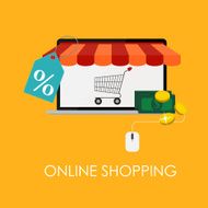 Online Shopping Flat Concept for Mobile Apps N10