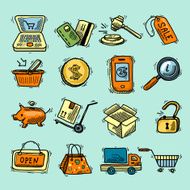 E-commerce color icons set N2