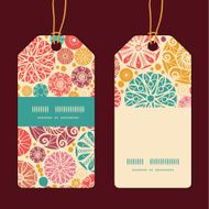 Vector abstract decorative circles vertical stripe frame pattern tags set
