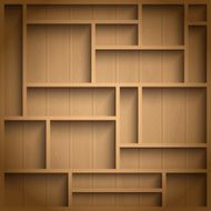 Wooden shelves