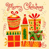 Christmas card with gift boxes N5