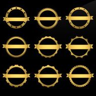 Round golden frames