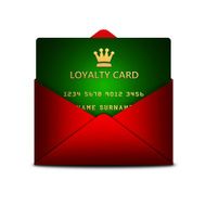 loyalty card in envelope isolated over white
