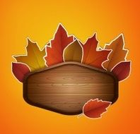 Autumn price label with wood and leaves N2