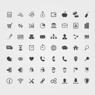 Big black Business icons set