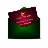 loyalty card in envelope isolated over white N2