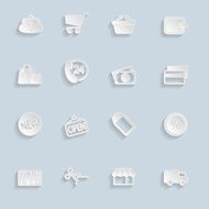 Paper Market Icons Set