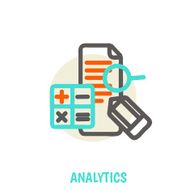 Flat line icons of analytics vector illustration concept N2
