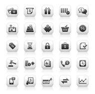 White Button Icons Set N22