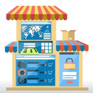 Internet shopping concept smartphone with awning N7